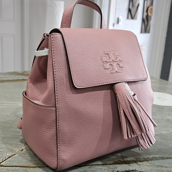 Tory Burch Pink Leather Backpack with Tassel NWT - Picture 4 of 16